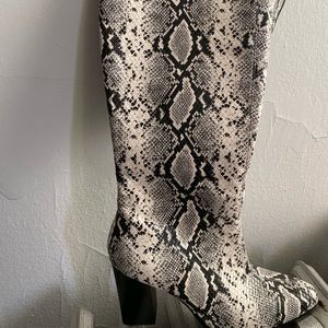 Mango snake print boots